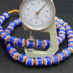 Vintage blue chevron African Glass beads Necklace
