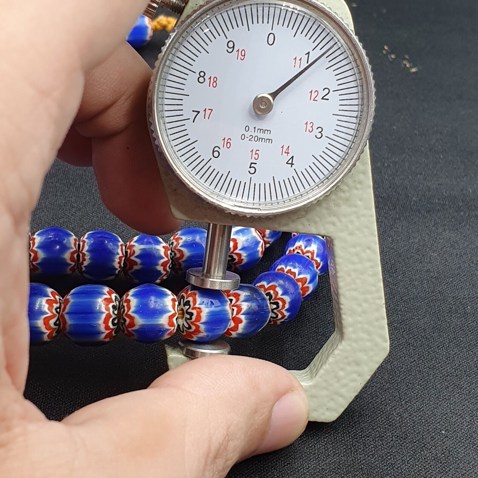 Vintage blue chevron African Glass beads Necklace