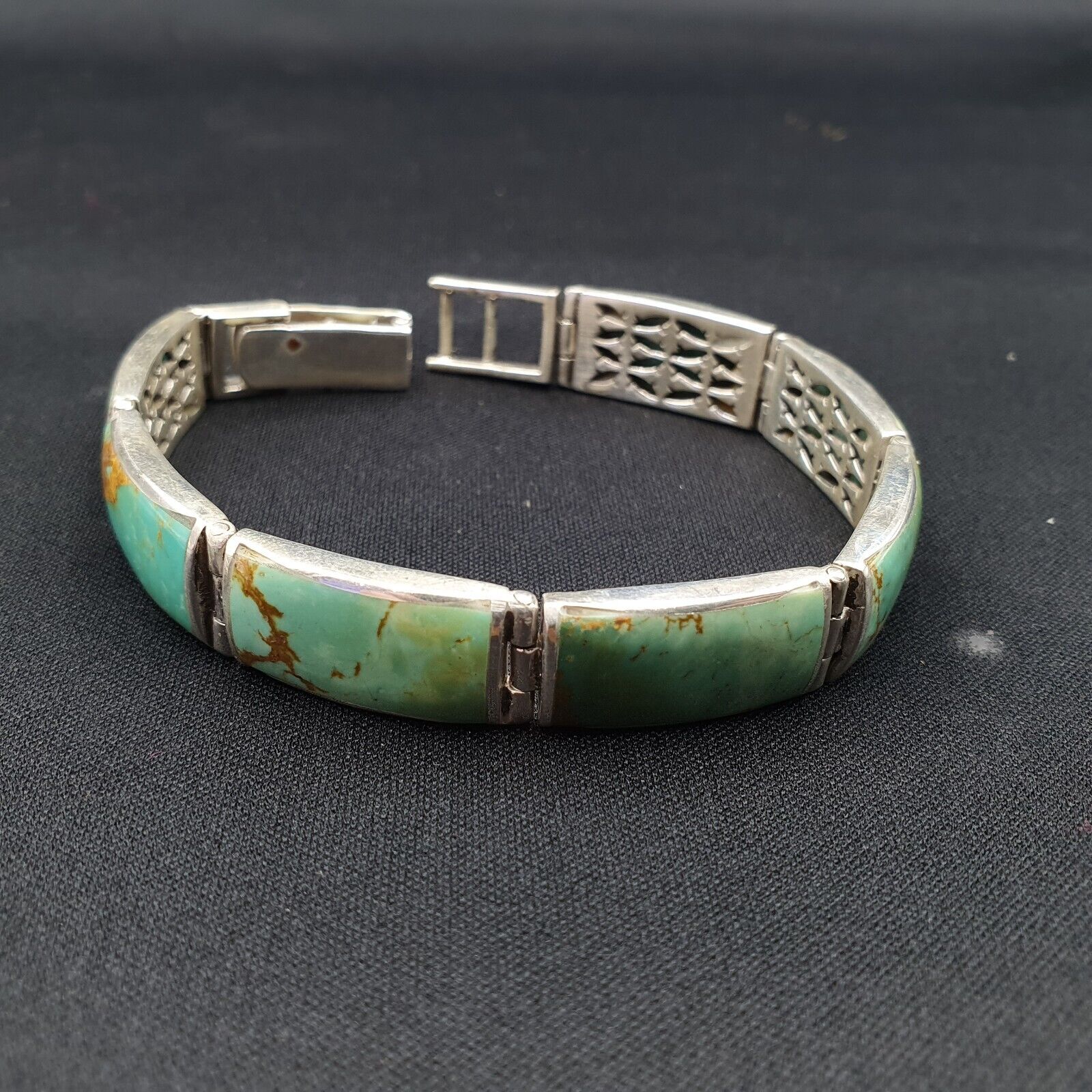 Beautiful Natural Turquoise 925 STERLING SILVER BRACELET