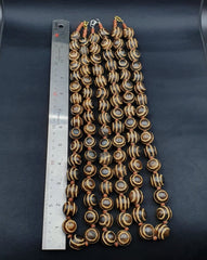 RARE OLD PUMTEK BEAD NECKLACE ANCIENT PYU, 2 Eyes PUMTEKS Beads 16.5-17.5mm