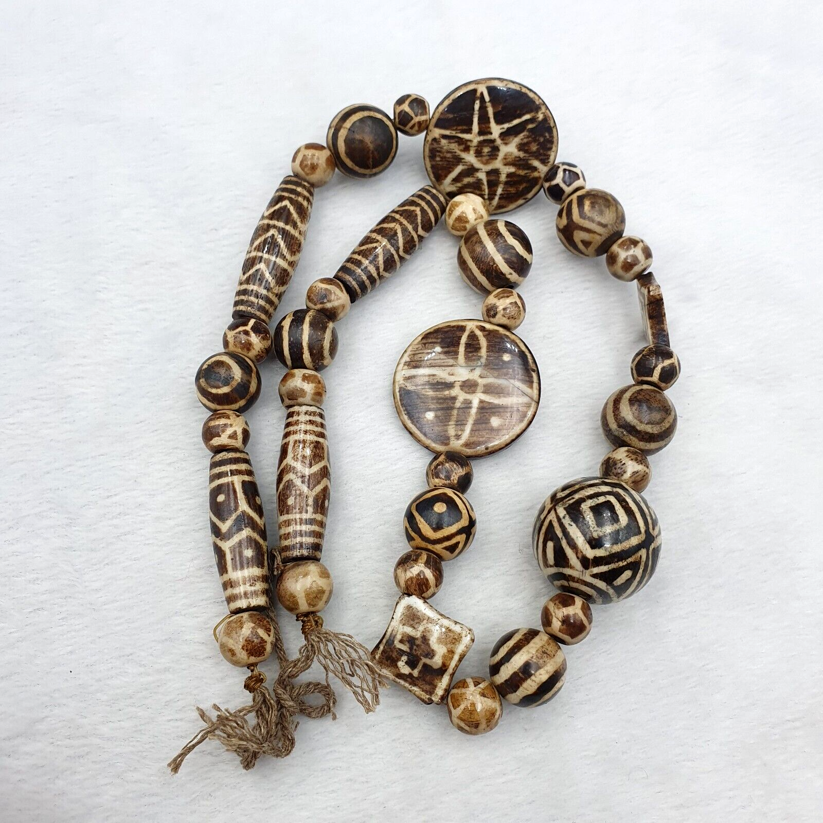RARE Very Unique Old PUMTEK BEADS Necklace Great Patterns Necklace NC47