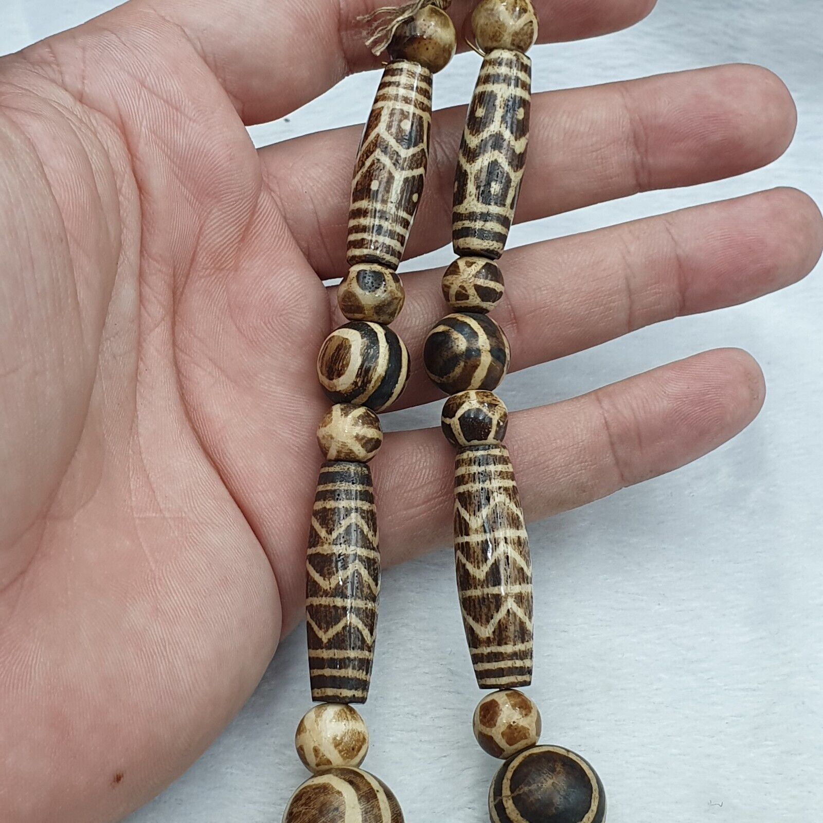 RARE Very Unique Old PUMTEK BEADS Necklace Great Patterns Necklace NC47