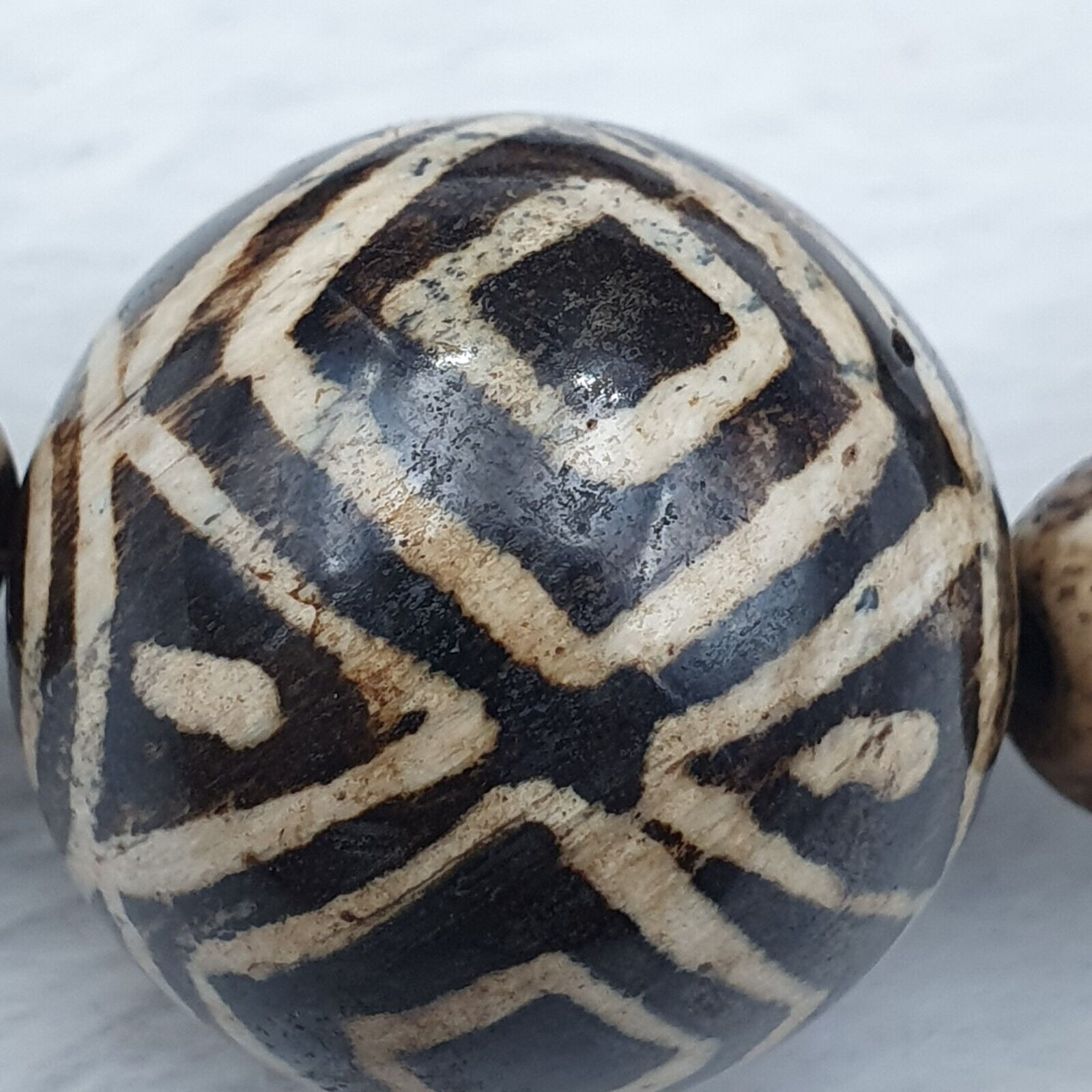 RARE Very Unique Old PUMTEK BEADS Necklace Great Patterns Necklace NC47