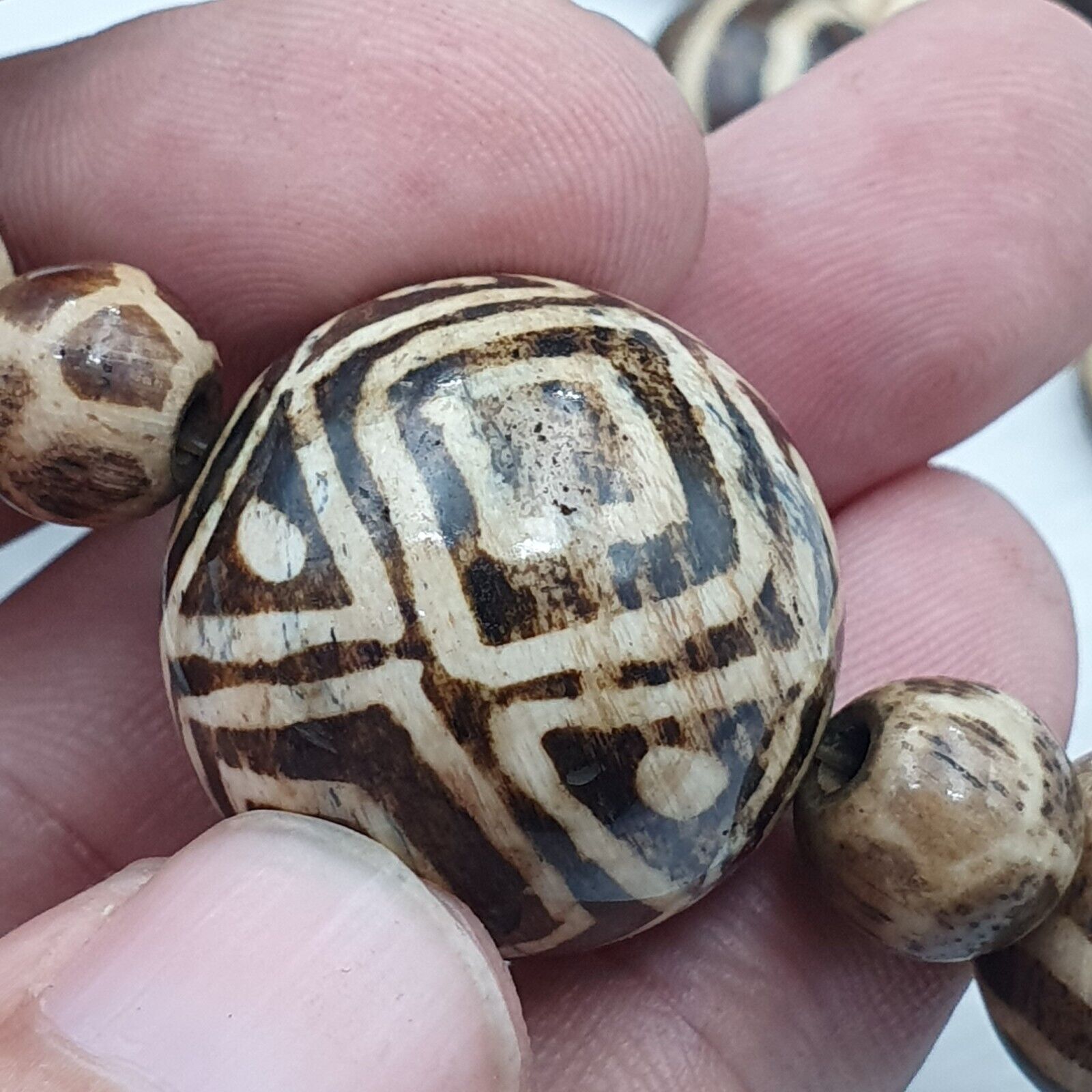 RARE Very Unique Old PUMTEK BEADS Necklace Great Patterns Necklace NC47