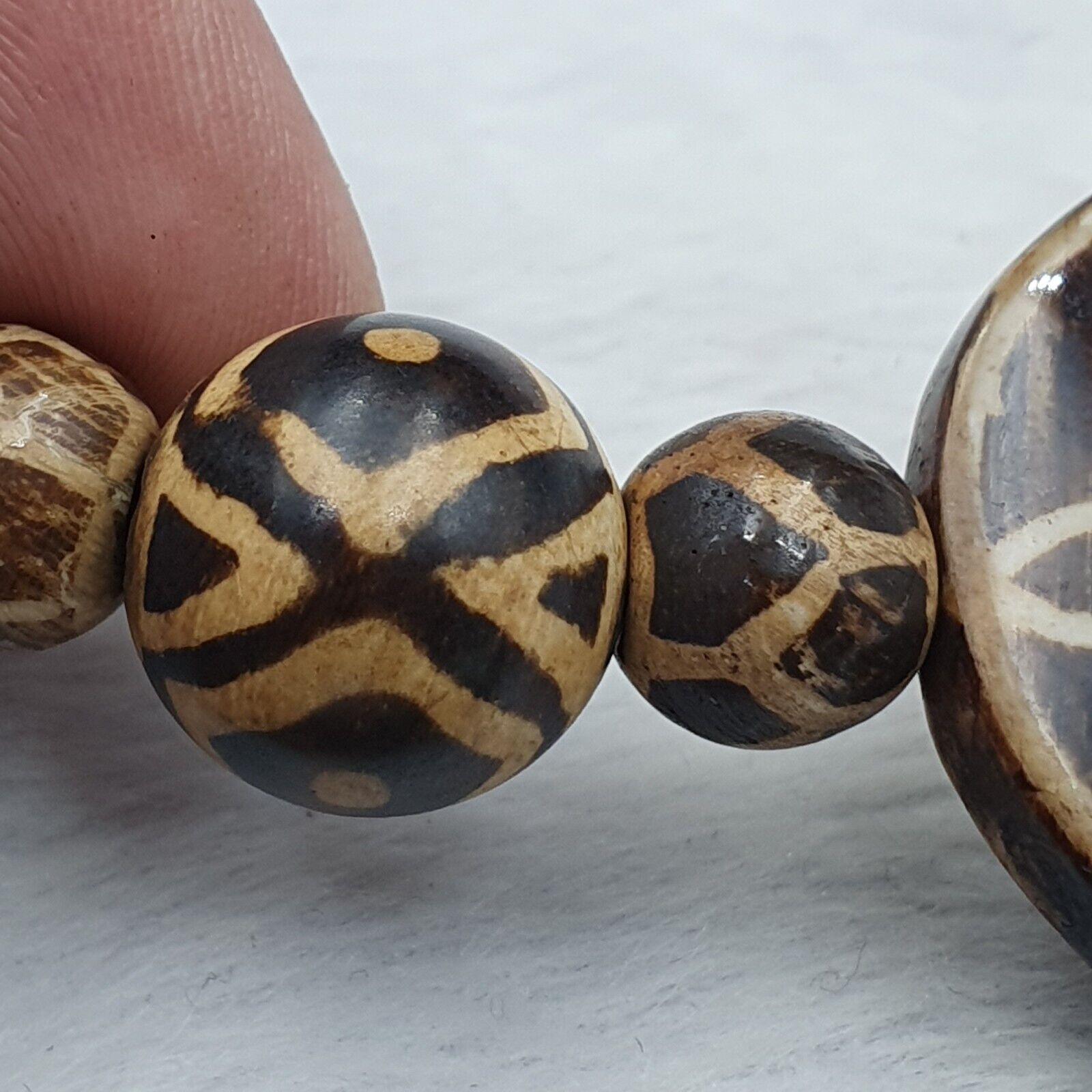 RARE Very Unique Old PUMTEK BEADS Necklace Great Patterns Necklace NC47