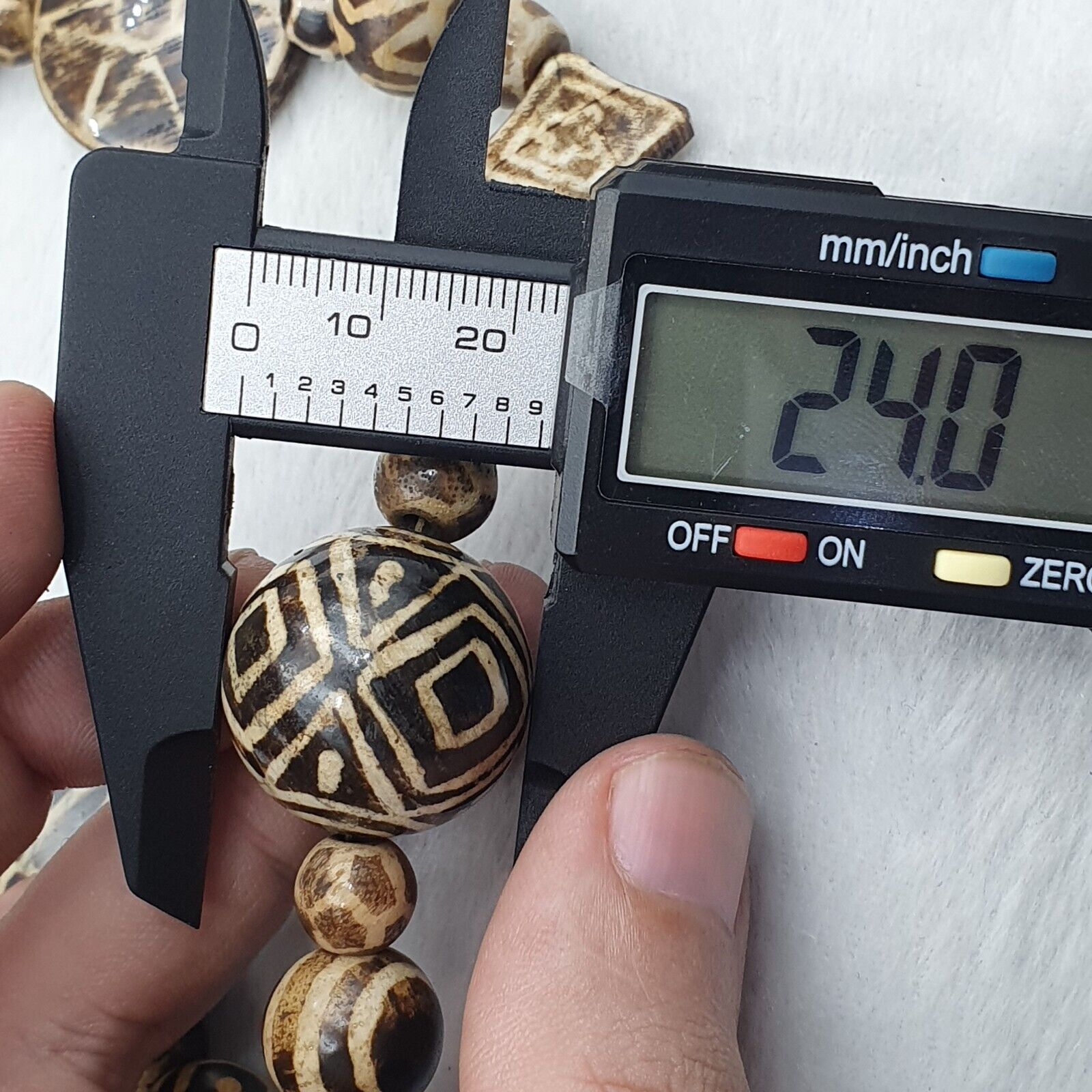 RARE Very Unique Old PUMTEK BEADS Necklace Great Patterns Necklace NC47