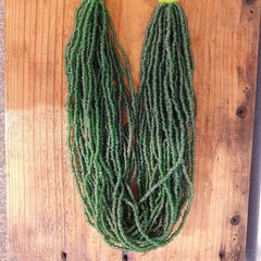 Vintage Tiny Green Afghan Glass Beads Afghanistan Tribal Jewelry Necklace