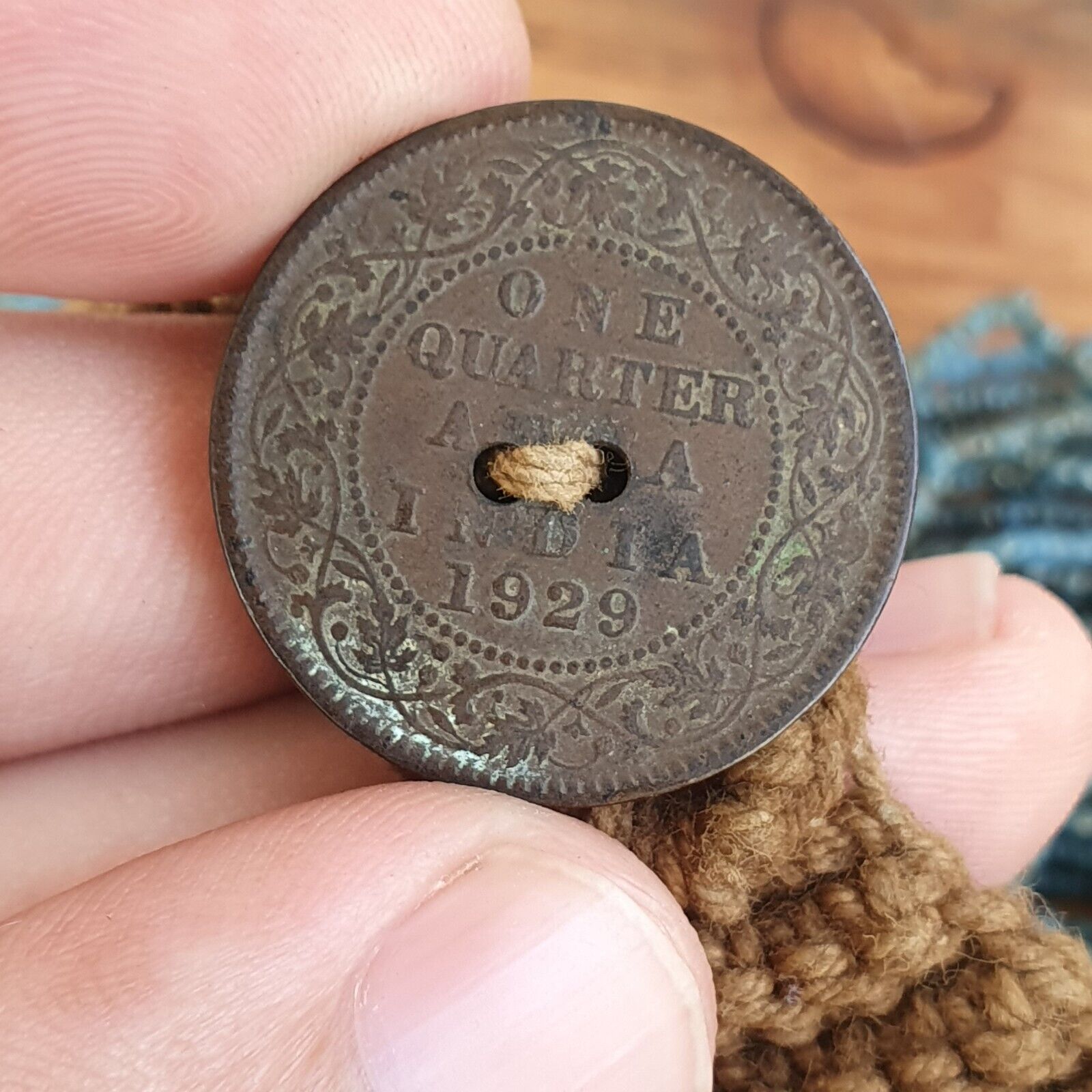 Vintage Tiny Turquoise Blue Seed Glass Beads with Coin Tribal Jewelry Necklace