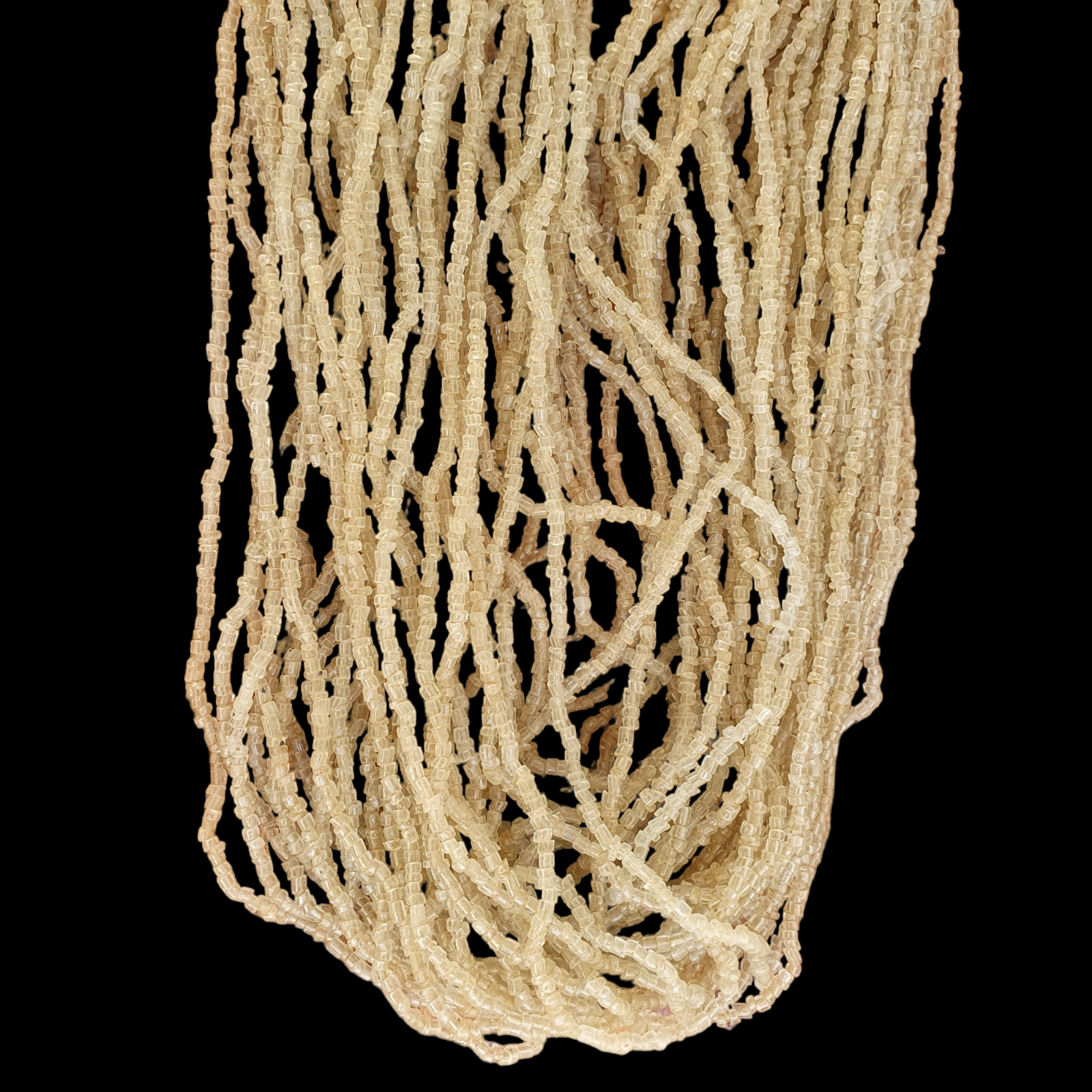 Vintage Tiny crystal white Seed Glass Beads with Coin Tribal Jewelry Necklace