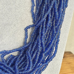 Vintage Tiny Blue Afghan Glass Beads Afghanistan Tribal Jewelry Necklace