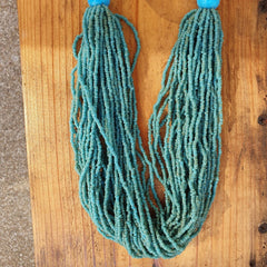 Vintage Tiny Turquoise Blue Glass Beads Afghanistan Tribal Jewelry Necklace