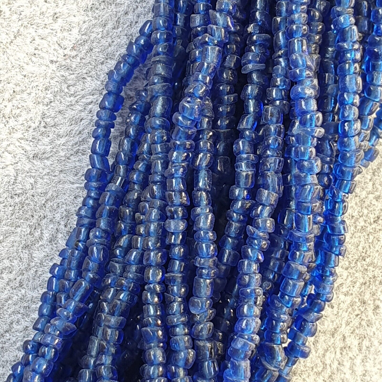 Vintage Tiny Blue Afghan Glass Beads Afghanistan Tribal Jewelry Necklace