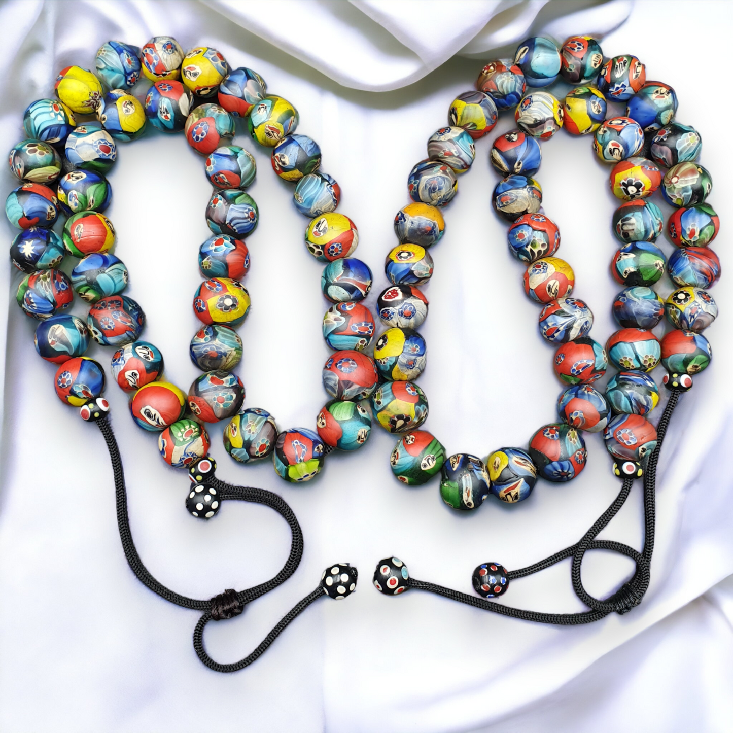 NEUES LOS 2 Venerano HANDGEFERTIGTE LAMPWORK-KUNST-HALSKETTEN AUS GLASPERLEN