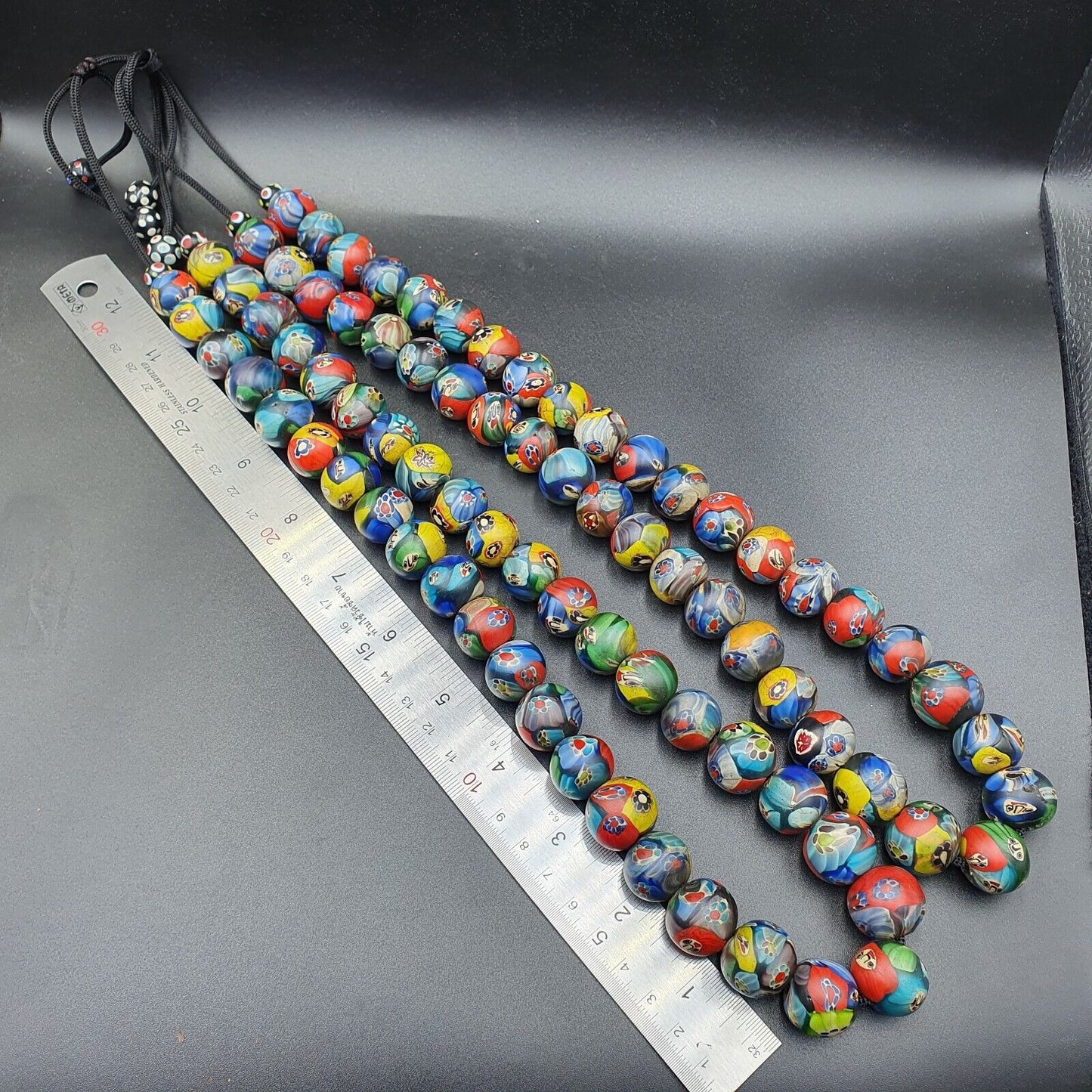 NEUES LOS 2 Venerano HANDGEFERTIGTE LAMPWORK-KUNST-HALSKETTEN AUS GLASPERLEN