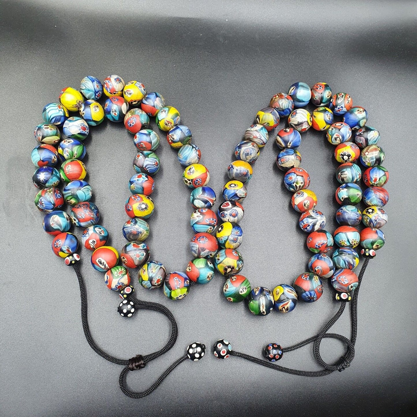 NEUES LOS 2 Venerano HANDGEFERTIGTE LAMPWORK-KUNST-HALSKETTEN AUS GLASPERLEN