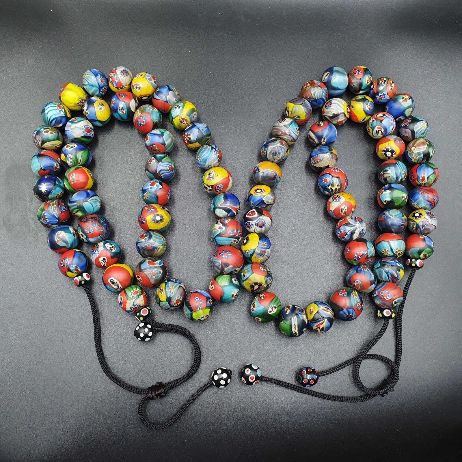 NEW LOT 2 Venerano HANDMADE LAMPWORK ART GLASS BEADS NECKLACES