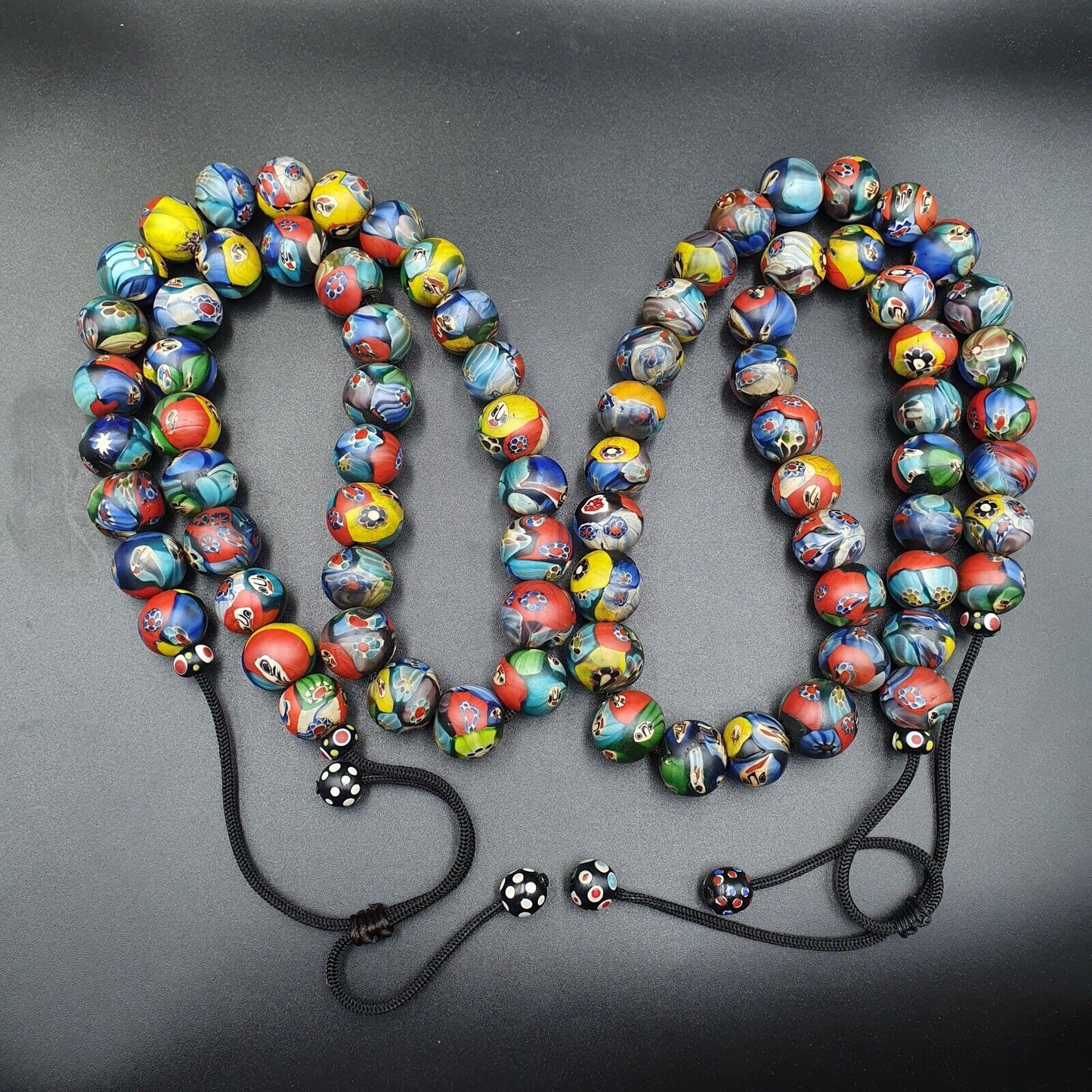 NEUES LOS 2 Venerano HANDGEFERTIGTE LAMPWORK-KUNST-HALSKETTEN AUS GLASPERLEN