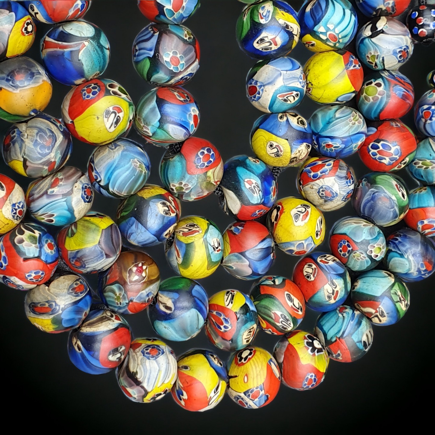 NEUES LOS 2 Venerano HANDGEFERTIGTE LAMPWORK-KUNST-HALSKETTEN AUS GLASPERLEN