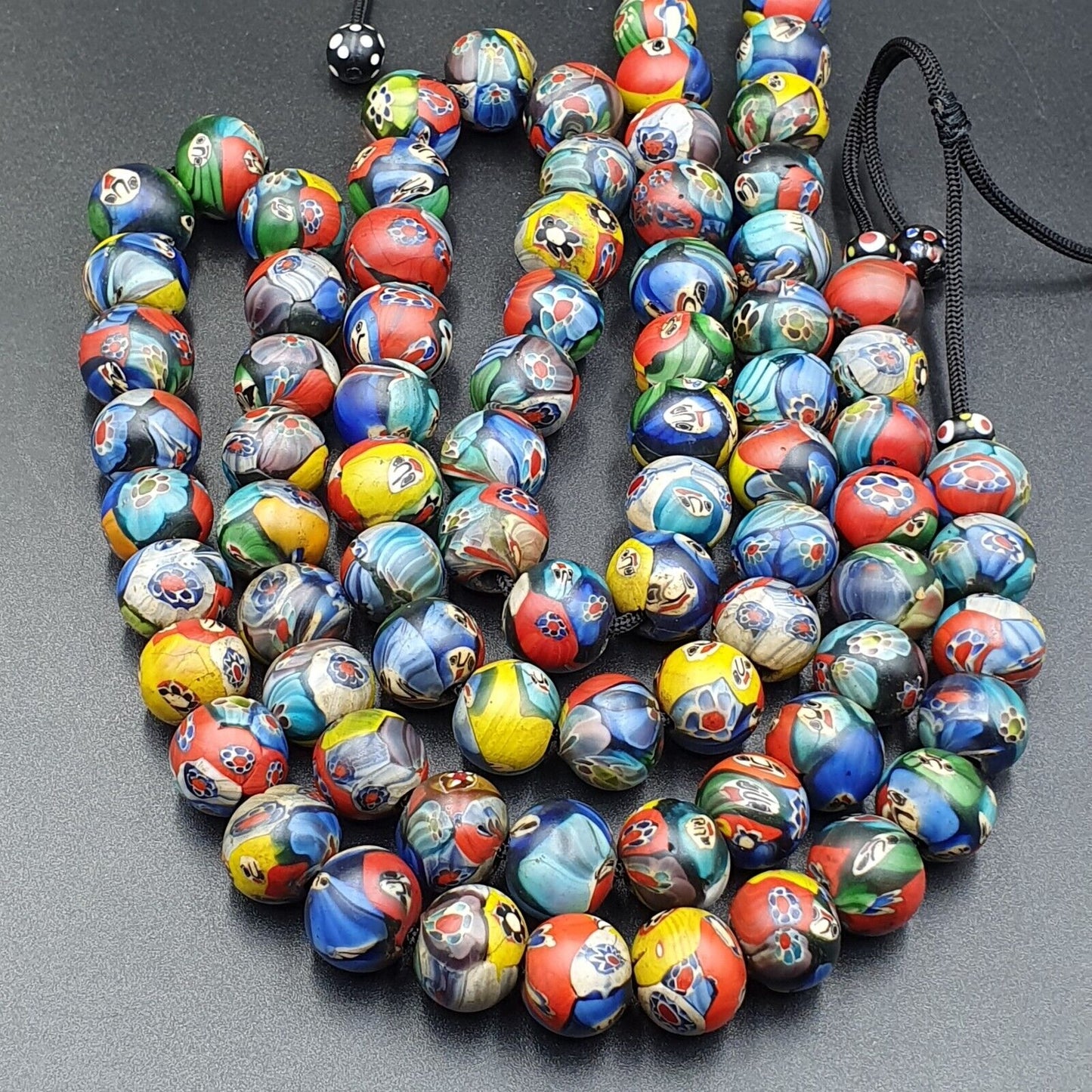 NEUES LOS 2 Venerano HANDGEFERTIGTE LAMPWORK-KUNST-HALSKETTEN AUS GLASPERLEN