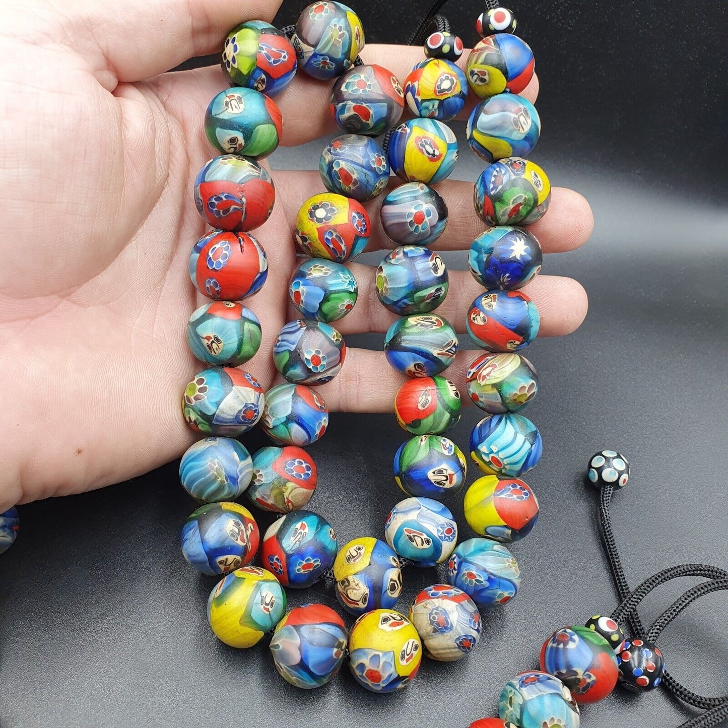 NEUES LOS 2 Venerano HANDGEFERTIGTE LAMPWORK-KUNST-HALSKETTEN AUS GLASPERLEN