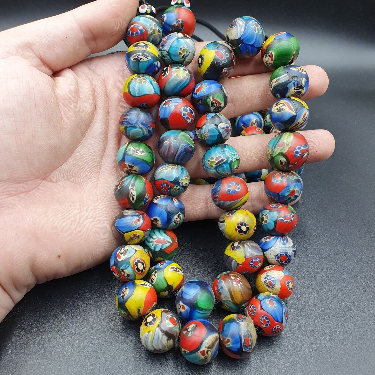 NEUES LOS 2 Venerano HANDGEFERTIGTE LAMPWORK-KUNST-HALSKETTEN AUS GLASPERLEN