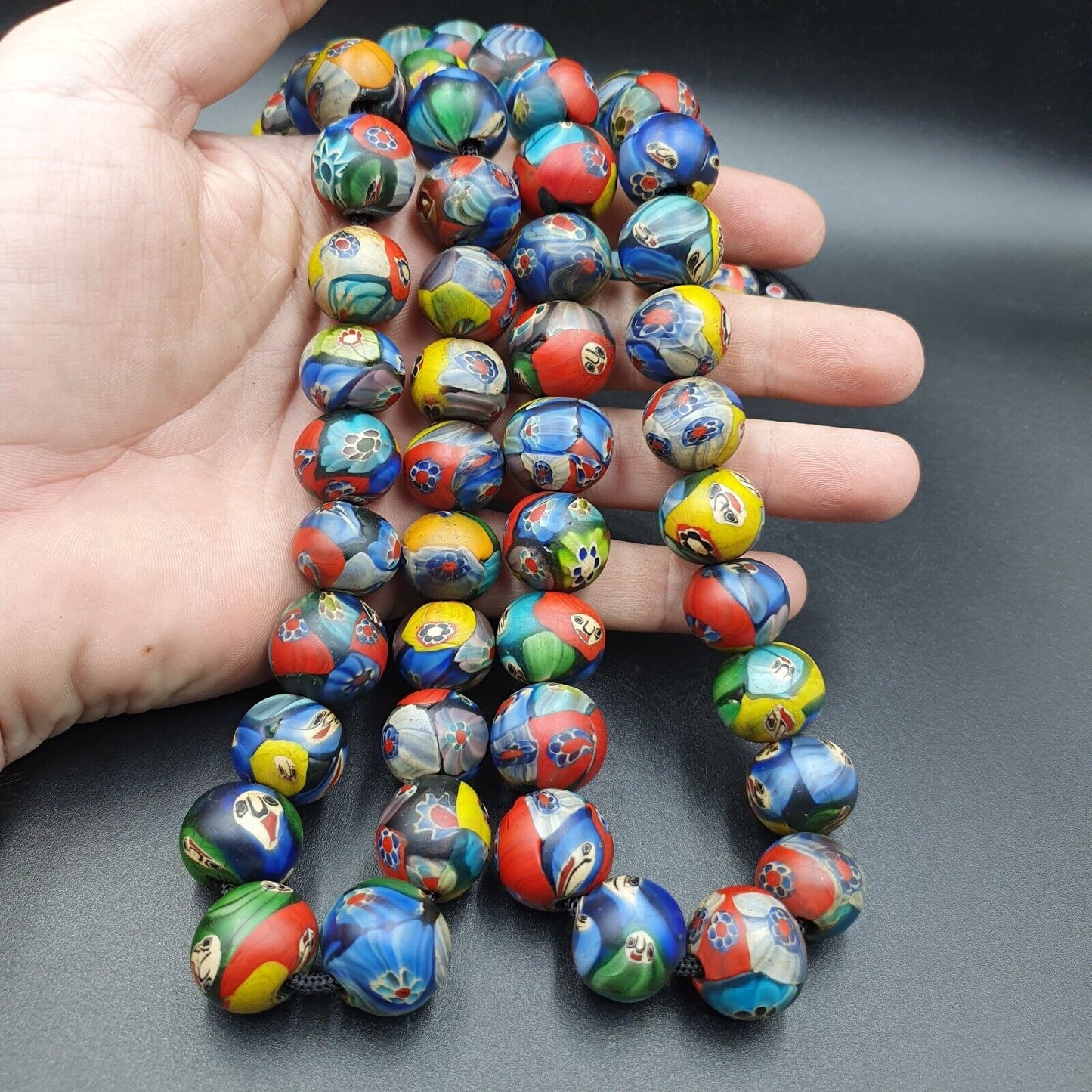 NEUES LOS 2 Venerano HANDGEFERTIGTE LAMPWORK-KUNST-HALSKETTEN AUS GLASPERLEN