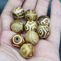 Vintage Pumtek Perlen Lot 9 Perlen 18-19mm Lot#47