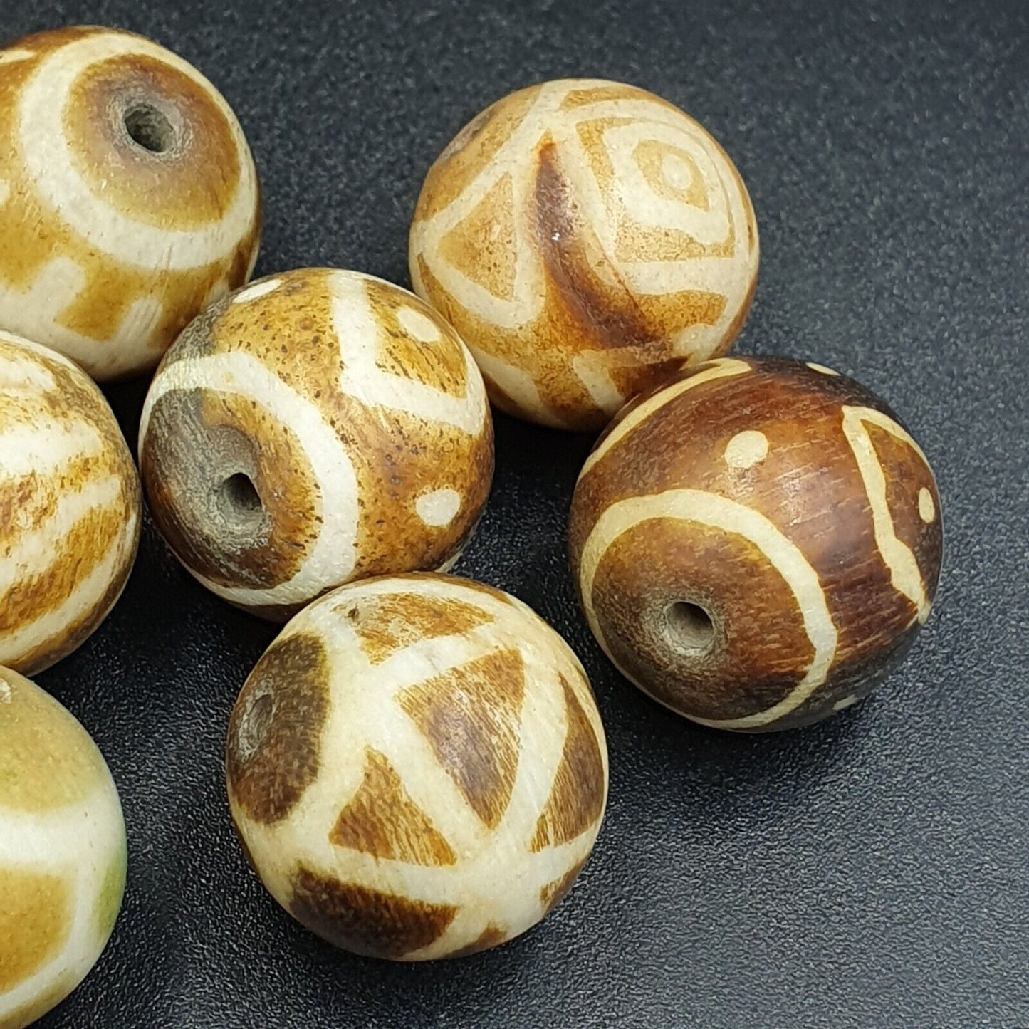 復古 Pumtek 珠子批量 10 顆珠子 18-19 毫米批量#271