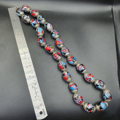Beautiful Old Tibetan Silver Nepalese Glass Beads Jewelry Necklace