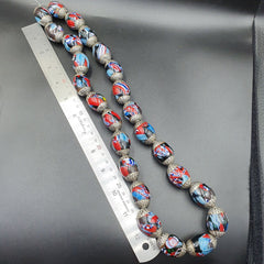 Beautiful Old Tibetan Silver Nepalese Glass Beads Jewelry Necklace