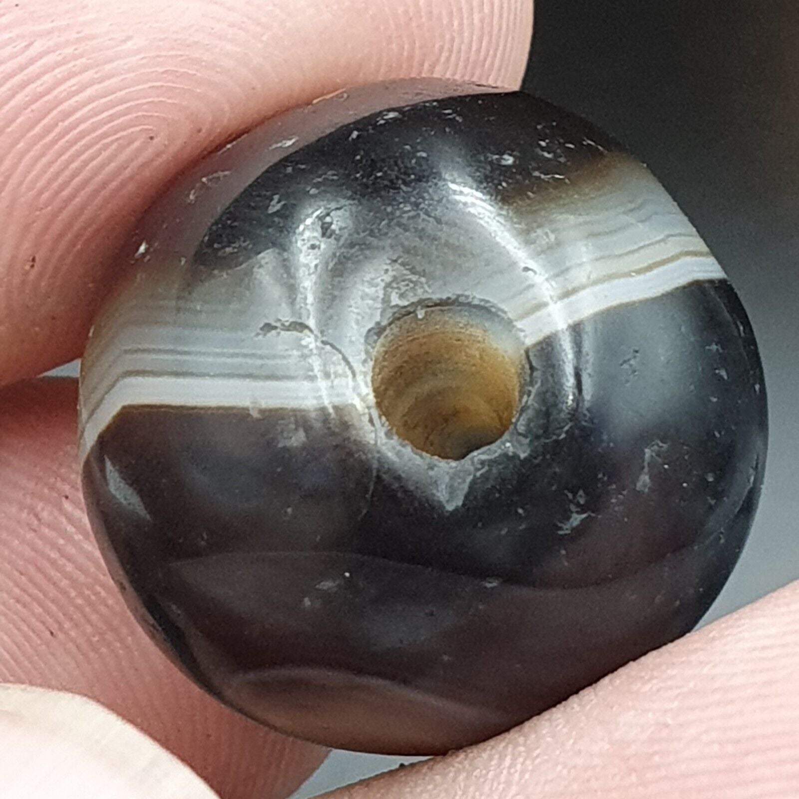 Antique Ancient INDO Himalaya Agate stone Bead