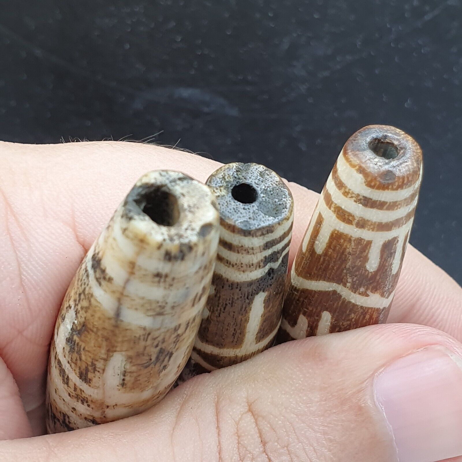 South Asian Burmese Pumtek Beads Late 20th C beads lot