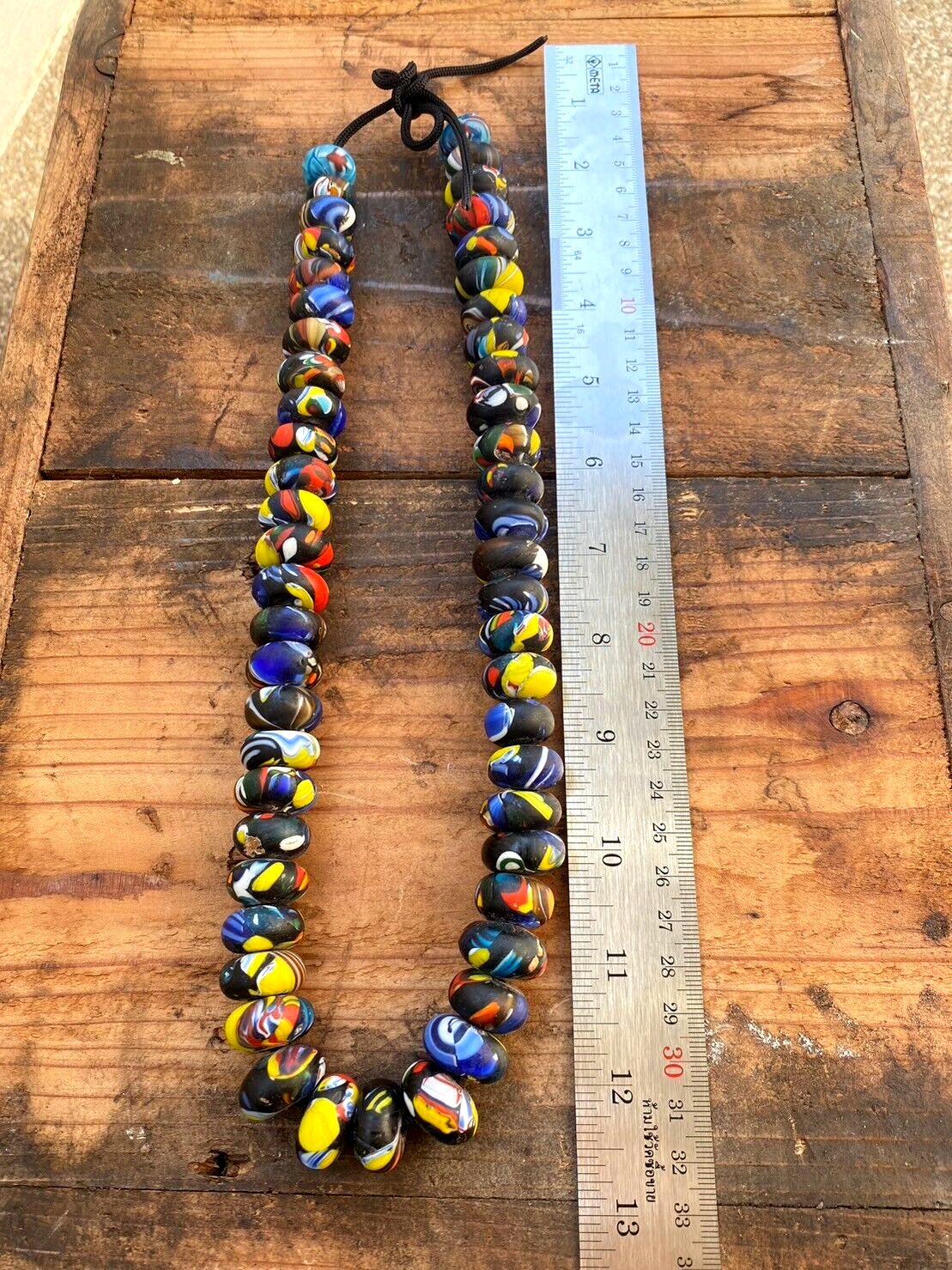 Art Deco Venerano Moretti Blue Mosaic Glass Beads Big hole Beads Donuts
