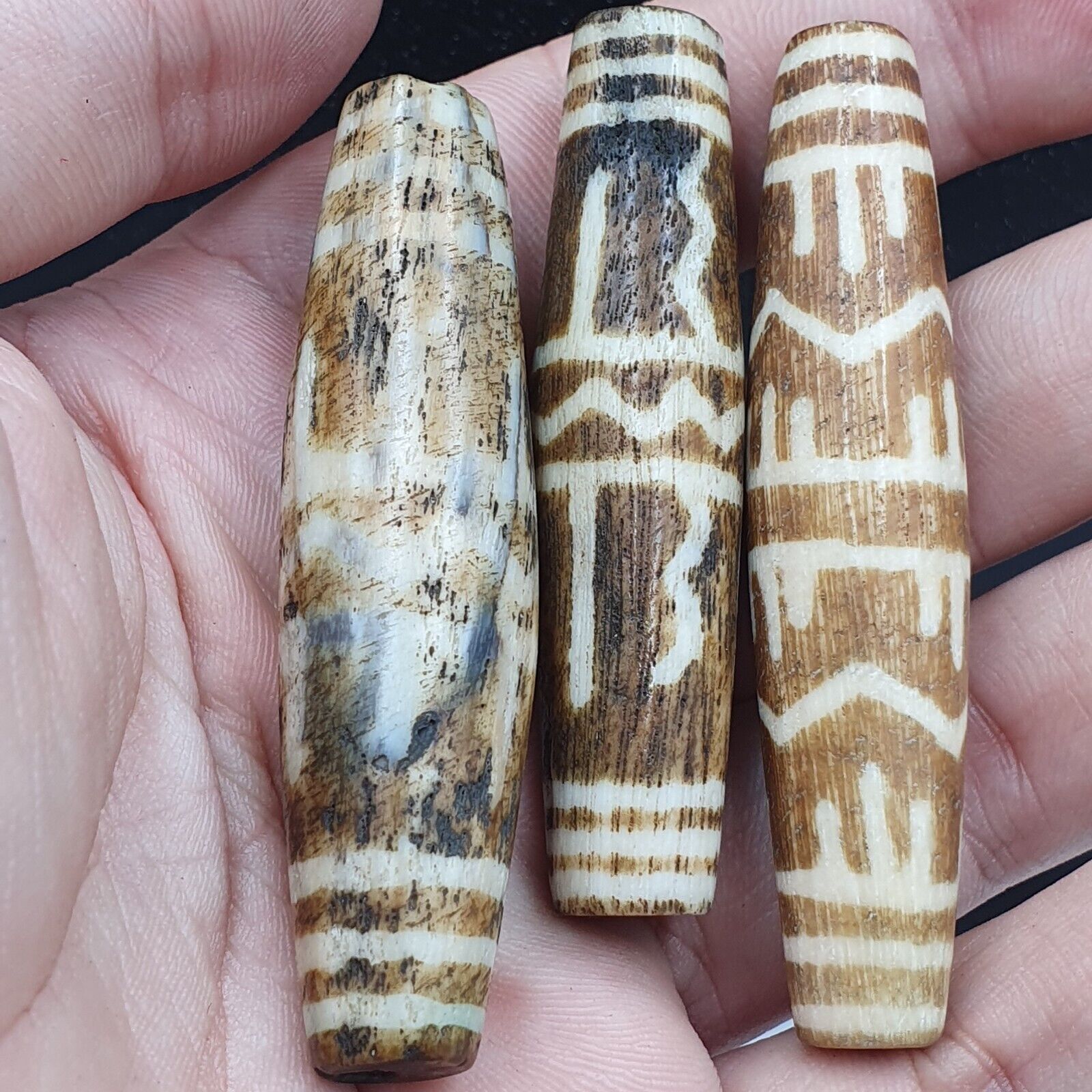 South Asian Burmese Pumtek Beads Late 20th C beads lot