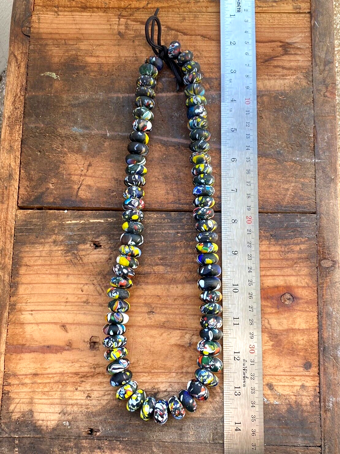 Art Deco Venerano Moretti Mosaic Glass Beads Big hole Beads Donuts