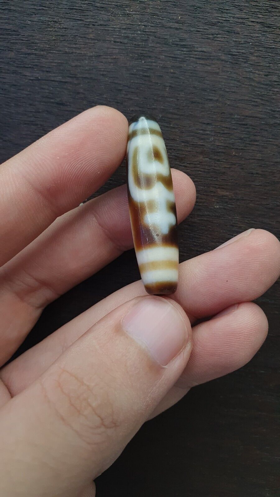 WUNDERSCHÖNES ALTES ACHAT-PERLEN-Amulett aus dem alten Indo-Tibetischen Himalaya