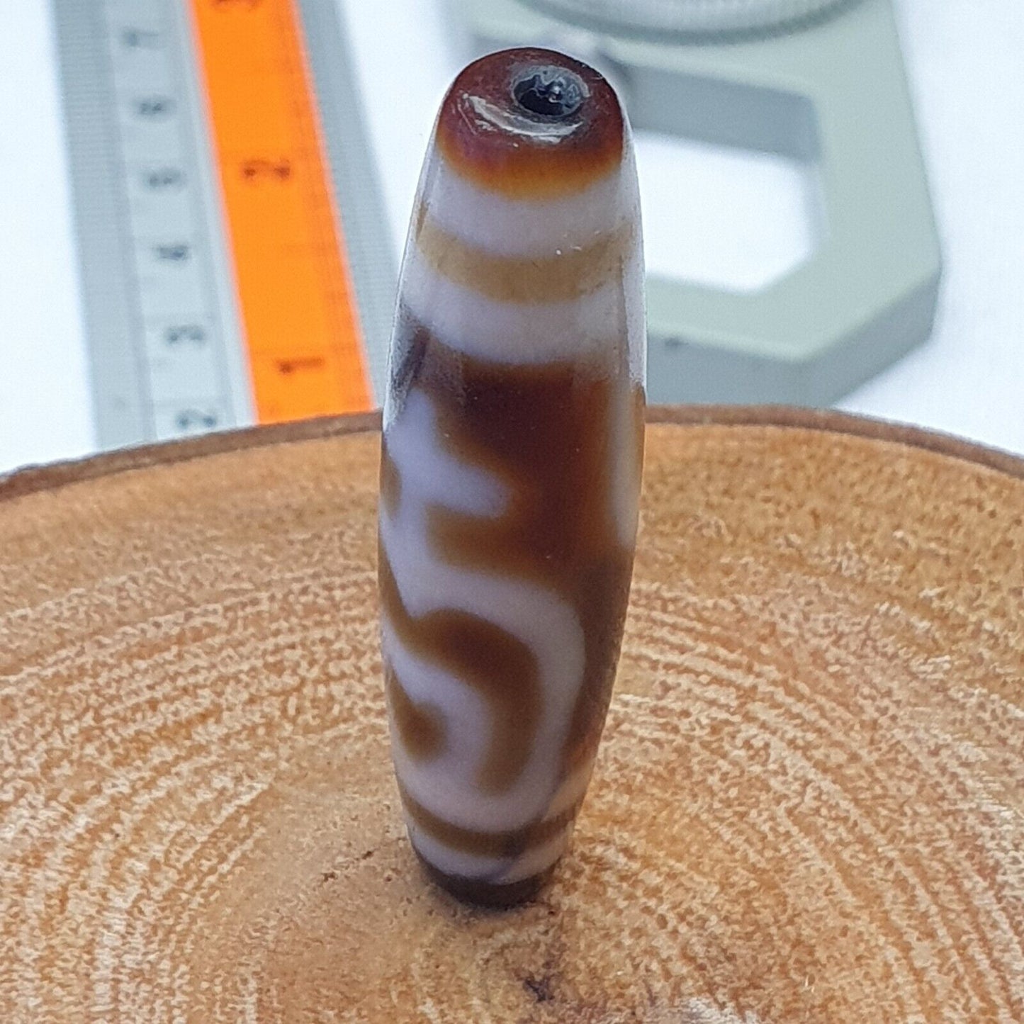 WUNDERSCHÖNES ALTES ACHAT-PERLEN-Amulett aus dem alten Indo-Tibetischen Himalaya