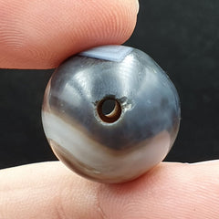 Antique Ancient INDO Himalaya Agate stone Bead Suleimani from Bangladesh 19.5mm