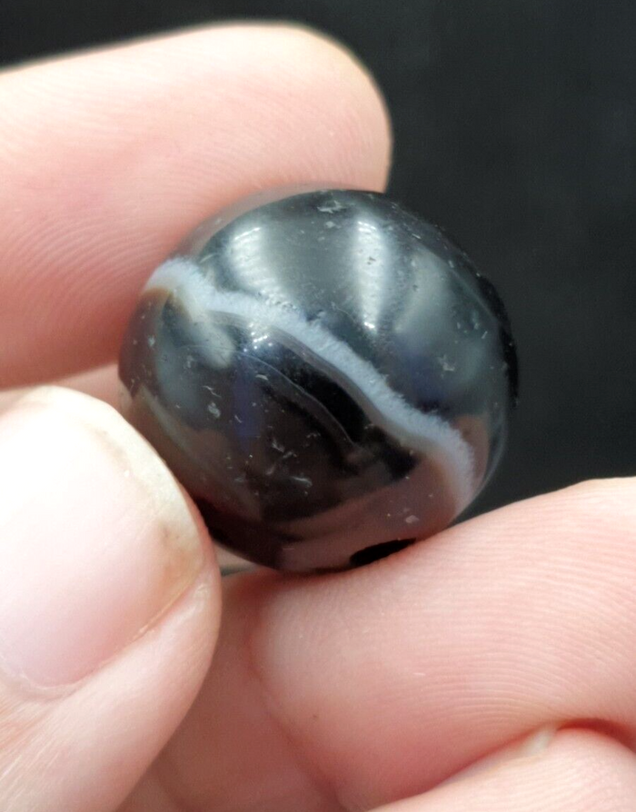 Antique Ancient Indo Himalaya Agate Stone Bead Suleimani Agate 20mm