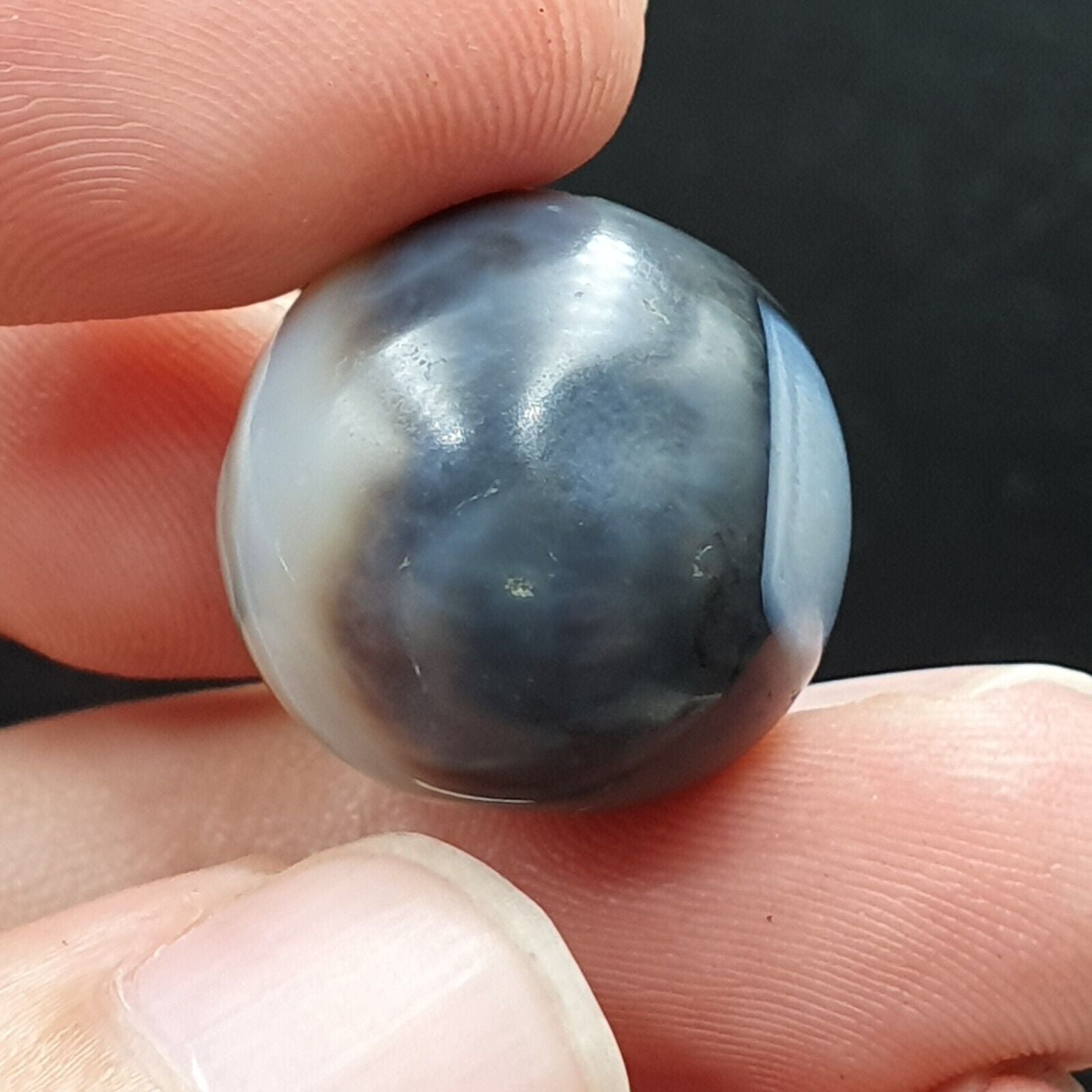 Antique Ancient INDO Himalaya Agate stone Bead Suleimani from Bangladesh 19.5mm
