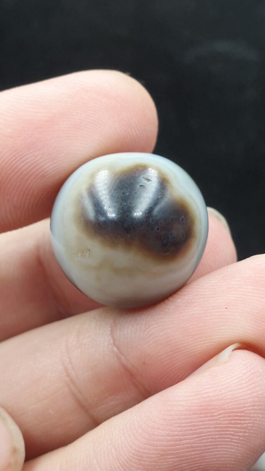 Antique Ancient INDO Himalaya Agate stone Bead Suleimani from Bangladesh 19.5mm