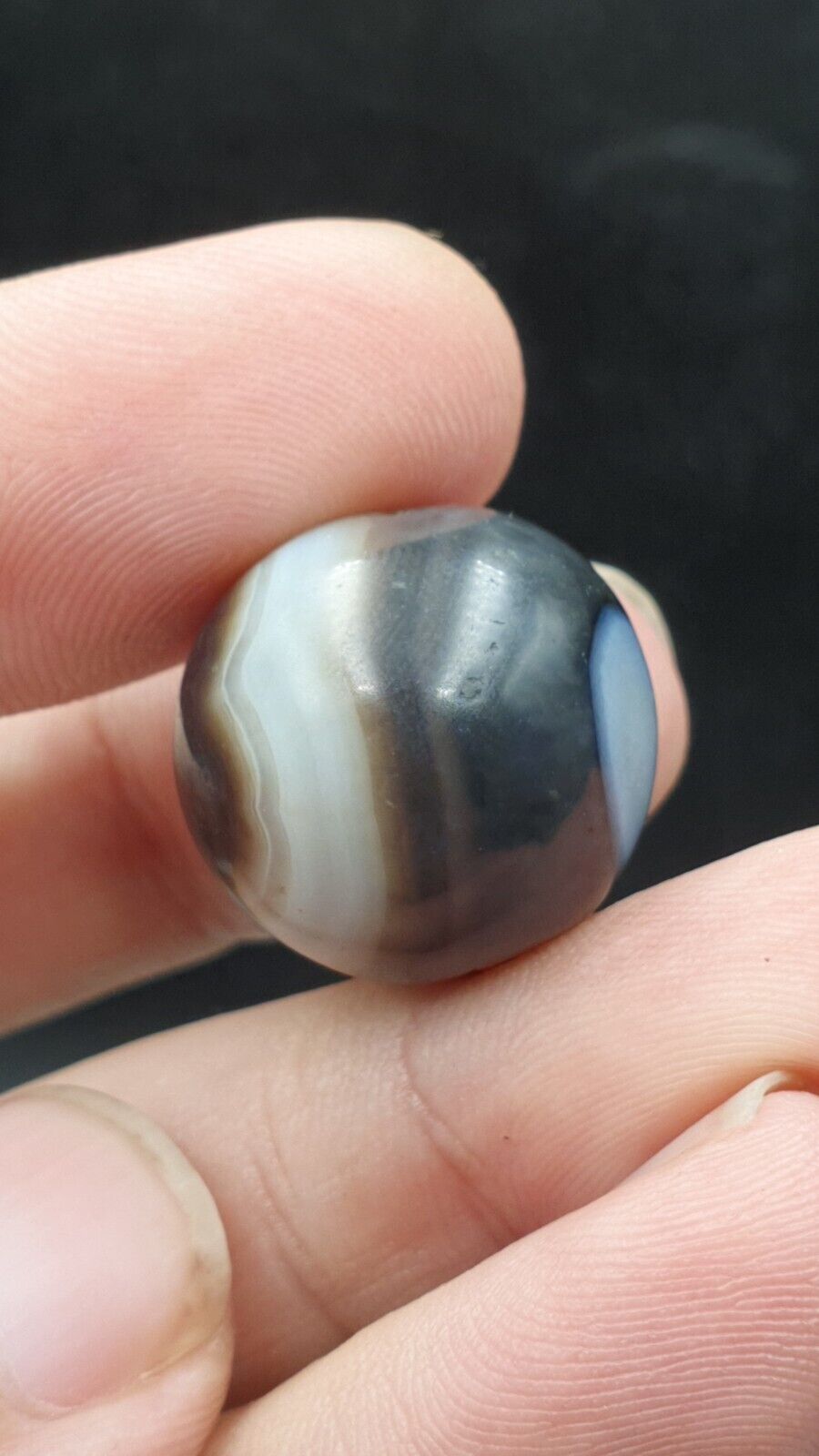 Antique Ancient INDO Himalaya Agate stone Bead Suleimani from Bangladesh 19.5mm