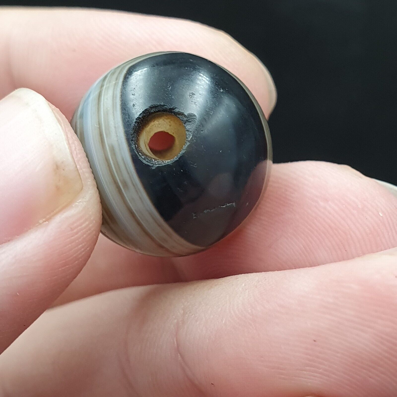 Antique Ancient INDO Himalaya Agate stone Bead Suleimani Agate 19.5mm