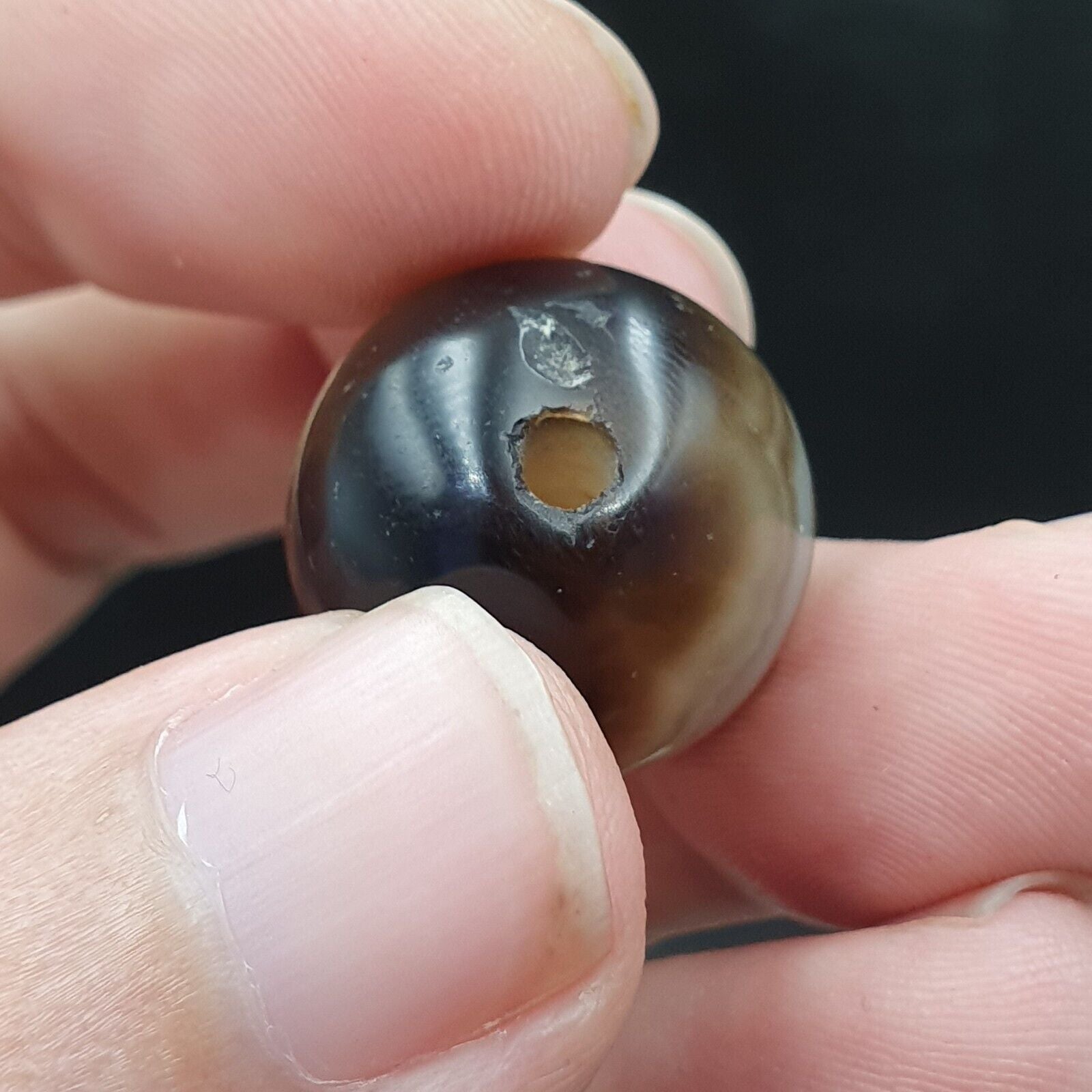 Antique Ancient INDO Himalaya Agate stone Bead Suleimani Agate 19.5mm