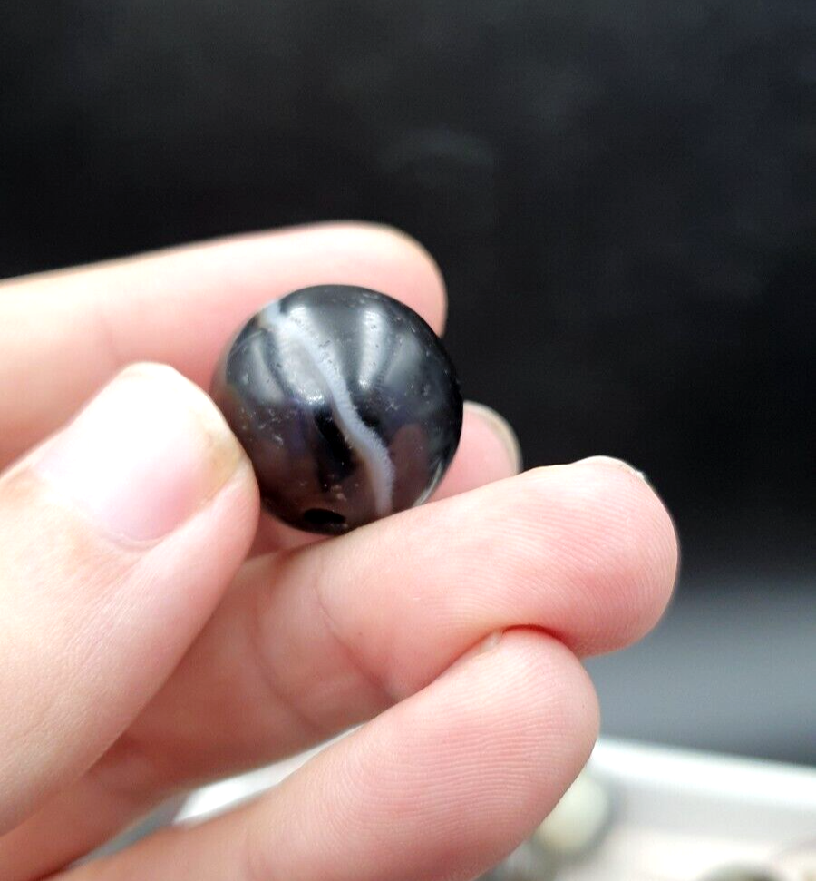 Antique Ancient INDO Himalaya Agate stone Bead Suleimani Agate 20mm