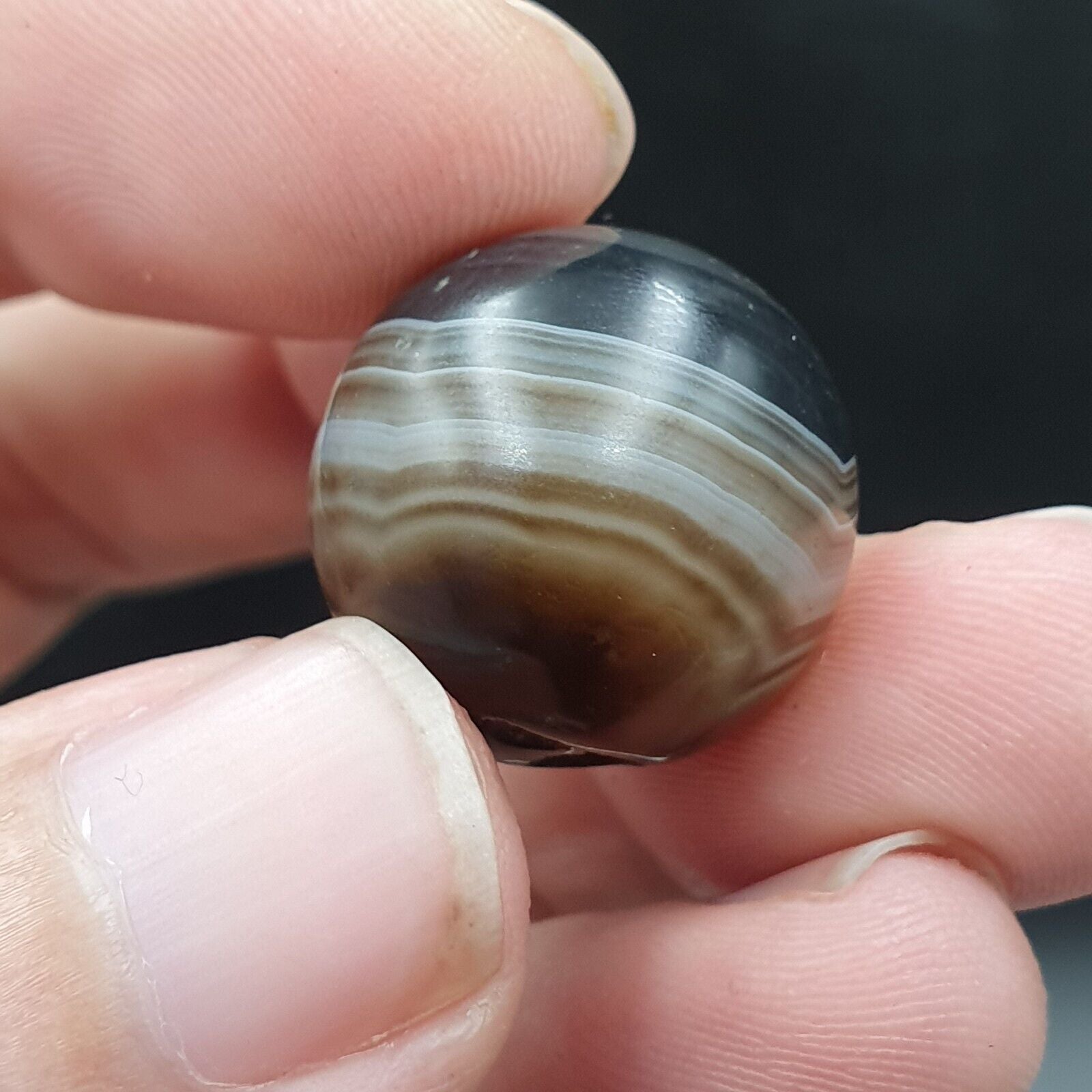 Antique Ancient INDO Himalaya Agate stone Bead Suleimani Agate 19.5mm