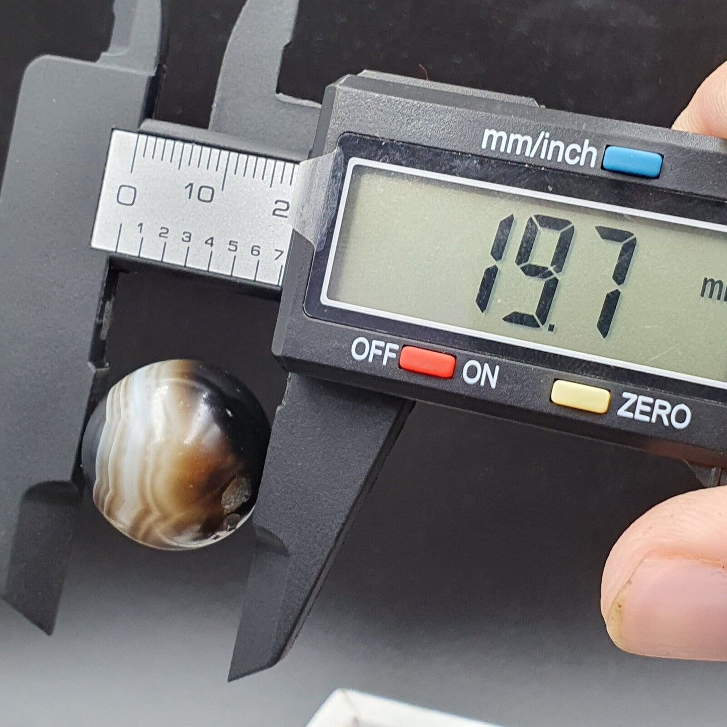 古董古代印度喜馬拉雅瑪瑙石珠蘇萊曼尼瑪瑙 19.5 毫米