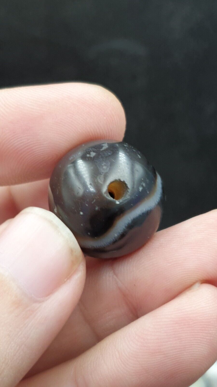 Antique Ancient INDO Himalaya Agate stone Bead Suleimani Agate 20mm