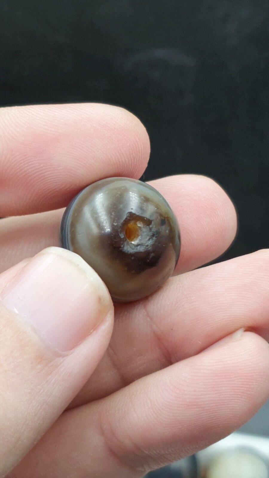 Antique Ancient INDO Himalaya Agate stone Bead Suleimani Agate 19.2mm