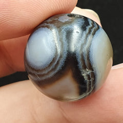Antique Ancient INDO Himalaya Agate stone Bead Suleimani from Bangladesh 19mm